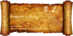 Begyik Lilla névjegykártya