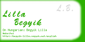 lilla begyik business card